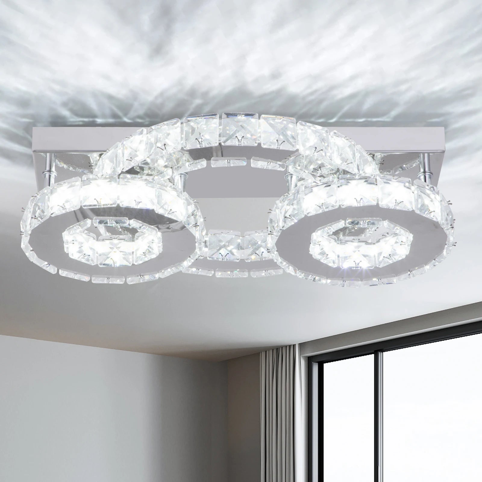 Nordic Modern LED Crystal Ceiling Lamp for Home Villa Restaurant Use Living Room Dining Room Lighting