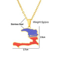 BINSHUO Wholesale Custom Stainless Steel Jewelry Drop Oil Letter Haiti Nation Map Flag Men Pendant Charm Couples Necklace Women
