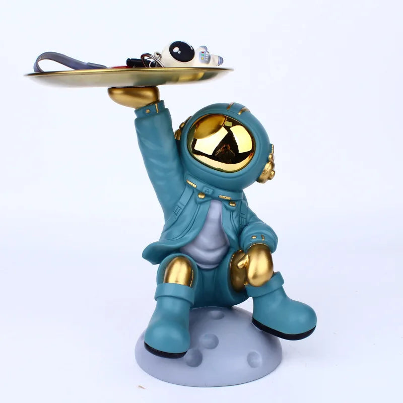 Nordic Creative Astronaut Tray Living Room Tv Ornaments Key Storage Home Decoration Astronaut Tray Sculpture