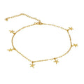 2021 Cute New Design S925 Sterling Silver Gold Plated Star Shape Anklet for Girls Boys Kids