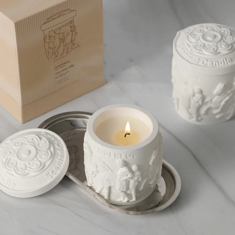 Vintage Style Soybean Wax Candles Scented Aromatherapy Candle Cylinder Candles for Home