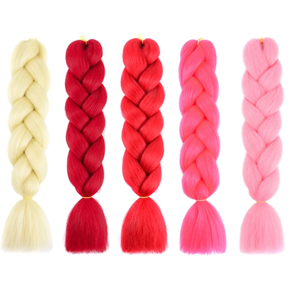 Wholesale High Temperature Fiber Dyed 100g 24inch Synthetic Jumbo Braiding Hair Extensions Yasin
