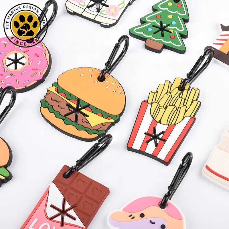 SinSky Doughnut Dog Poop Bag Holder Chocolate Hands Free Poop Bag Carrier Dog Waste Garbage Dispenser Pet Leash and Collar