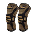 OLLAS Custom 3d Knitted Nylon Copper Sports Safety Volleyball Orthopedic Spring Silicone Knee Pads Brace Support