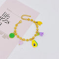 Personality Lucky Jewelry Beaded Bracelets Fruit Plant Charm Bracelet 18k Gold Plated High End Leisure Ornaments for Women