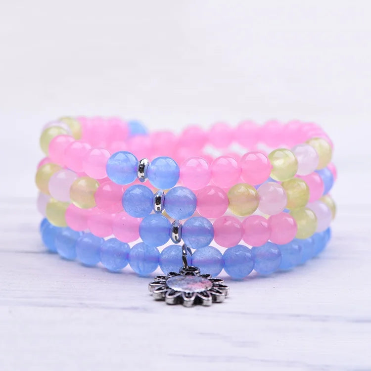 Feng Shui Yoga Jewelry 7 Chakra Mala Bangle Tulsi Prayer 108 Mala Beads Handmade Japamala