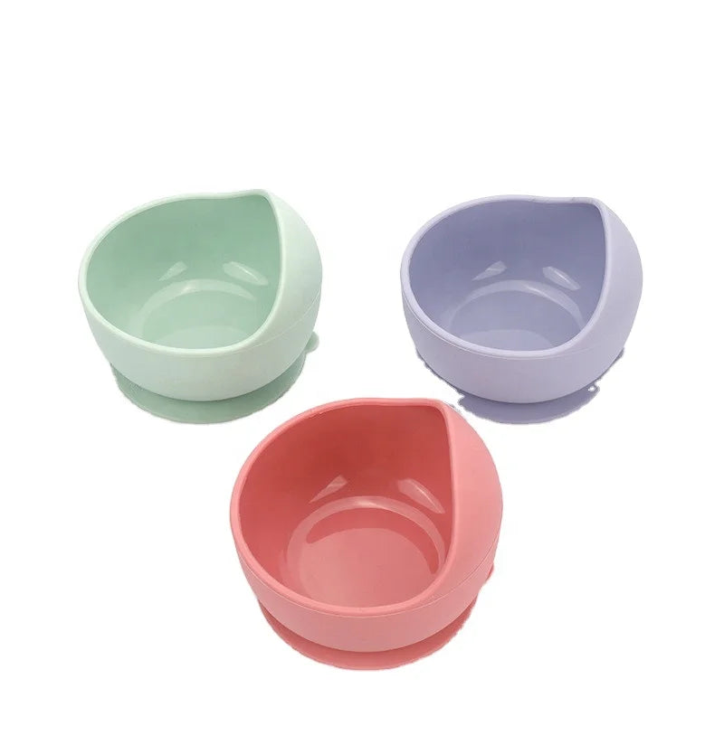 Hot Selling Child Feeding Tableware Food Grade Silicone Baby Eating Bib Suction Cup Bowl Water-proof Modern Luxury Kids Dining
