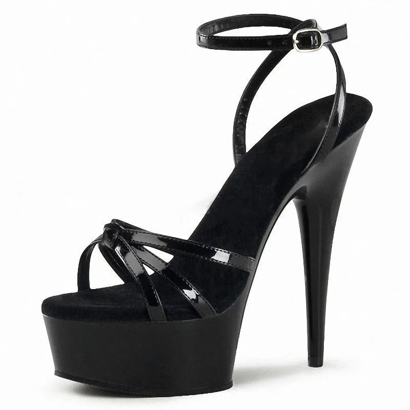 New Thin Heel 6-inch Anti slip and Wear-resistant Pole Dance High Heels Nightclub Banquet Women's Large Sandals