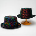 New Style American Lincoln Magician Trendy Round Bucket Top Hat with Shining Rhinestone for Festival Party Performance