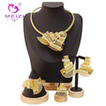 MEIZI JEWELRY African Necklace for Women Dubai Gold Tone Dubai Gold Jewelry Set for Women Zircon Wedding Banquet Party Adorn