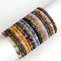 6mm Natural Faceted Stone Tiger Eye Agates Quartz Bead Healing Energy Yoga Elastic Bracelets Women