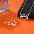Personalized Custom World Map Stainless Steel Jewelry Minimalist New York Design Custom Name Pendant Necklace