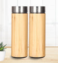 304 Stainless Steel Thermos Cup Bamboo Shell 500ml Car Straight Cup Double Wall Insulated Coffee Cup