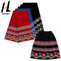 Henry Micronesia Skirt Islander Style Breathable Dress skirt Fabrics for Garment Print Fabric All Black