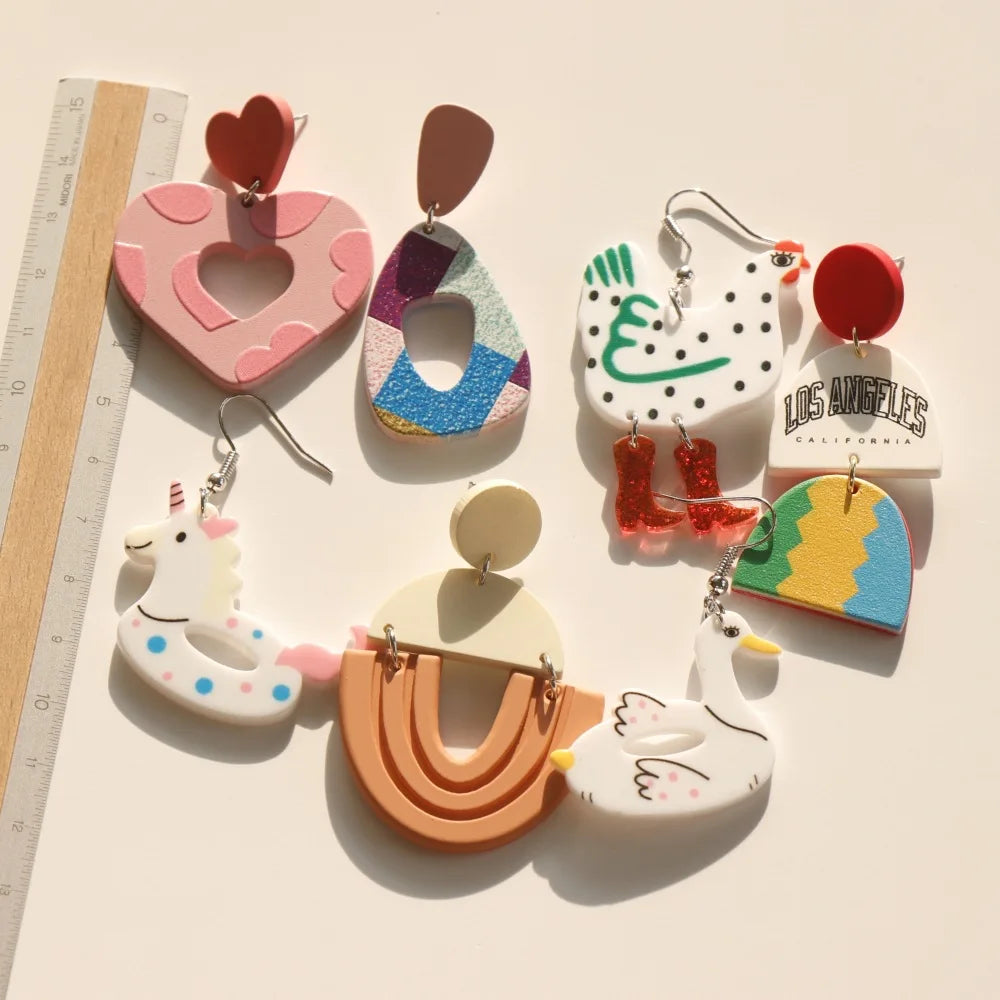 Polymer Clay Boho Drop Earrings for Women Fashion Jewelry Earrings Statement Earrings Pendant Jewelry