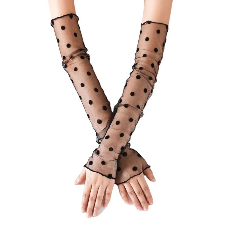 Lace Anti-Ultraviolet Thin Long-Sleeved Sleeves Mesh Ice Reflective Arm Sleeve Cycling