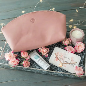 Personalized Bridesmaid Gift Toiletry Organizer Cosmetic Wholesale Monogram Genuine Leather Makeup Bag