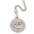 Iced Out Custom Name Spin Round Shape Pendant Personalized Letters Name Rotatable Hip Hop Disc Pendant Necklace Rock Jewelry
