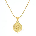 Qiuhan18K Stainless Steel Letter Pendant Collarbone Chain - Geometric Hexagon Sleek Design