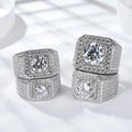 Hot Sale Moissanite Silver Ring Huge Stocks Engagement Rings 1-5CT Moissanite  Center Stone Engagement Men Ring.
