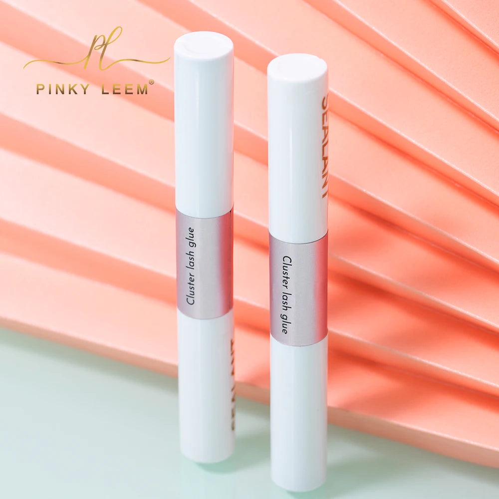 Pinky leem DIY Cluster Lash Glue Bonder Sealant Long Lasting Hypoallergenic Double-Ended Bottle