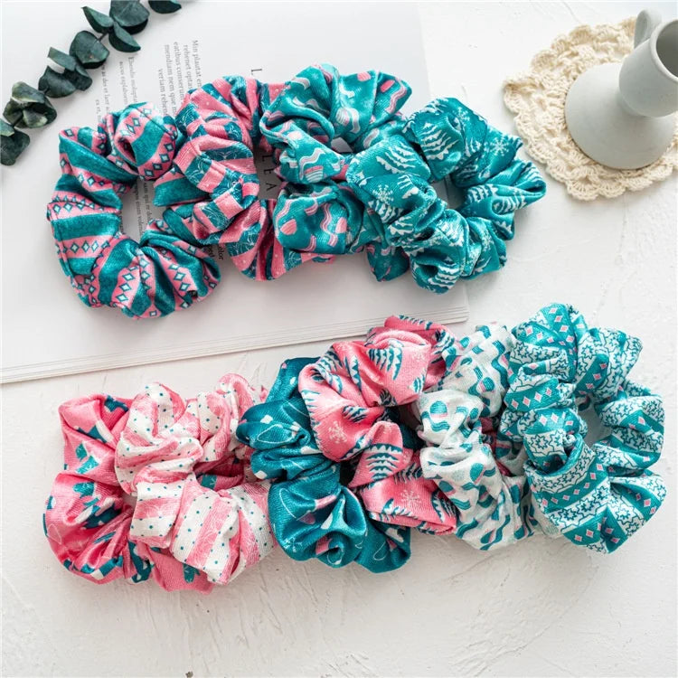Custom Fashion Women Autumn and Winter Scrunchies Christmas Scrunchies Flannelette Scrunchies