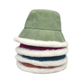 2021 New Wholesale Bucket Hats Faux Fur Corduroy Fluffy Bucket Hat for Women