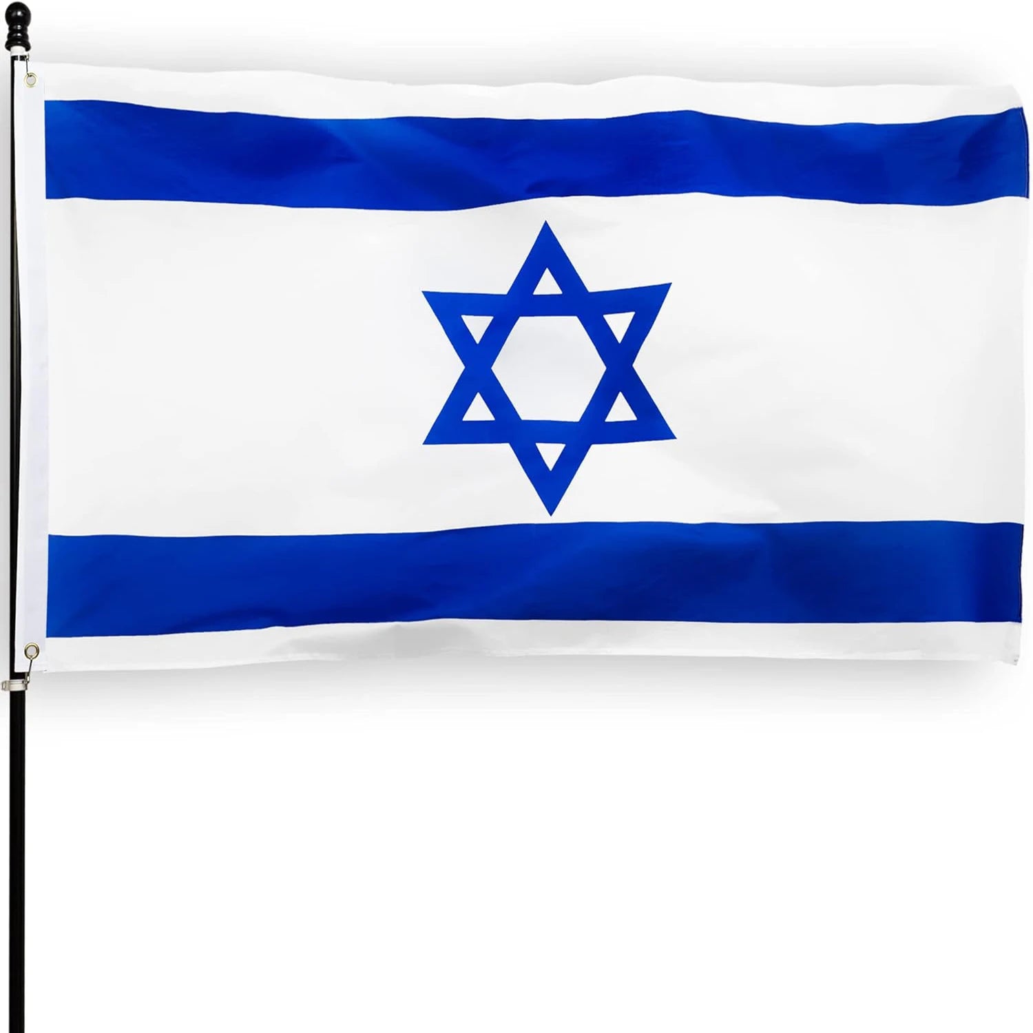 Quick Shipping Stock 3 * 5ft 100% Polyester Double-sided Bright Color with Brass Washer Israeli Flag
