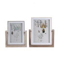 Creative Rotating Double-sided Photo Frame Wooden Decoration 6in Picture Frame