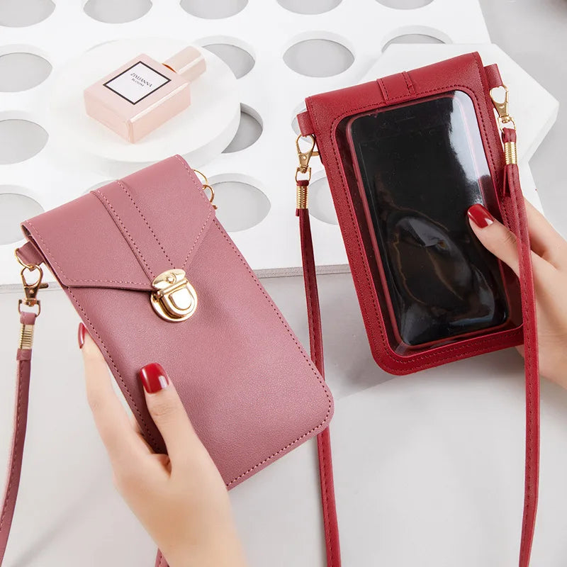 Convenient Fashion PU Wallet Ladies Card Pocket Mobile Phone Bag for Women