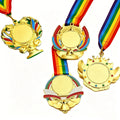 Custom Medallas De Futbol Medailles Football Run Race Taekwondo Soccer Award Metal Gold Ribbon Sport Blank Trophies and Medals