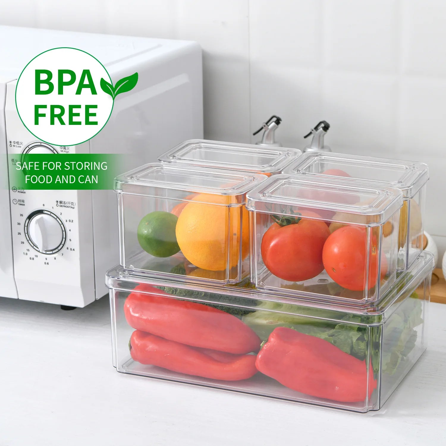 NFS Refrigerator Kitchen Storage Container Transparent Storage Box Fridge Organizer Wholesale