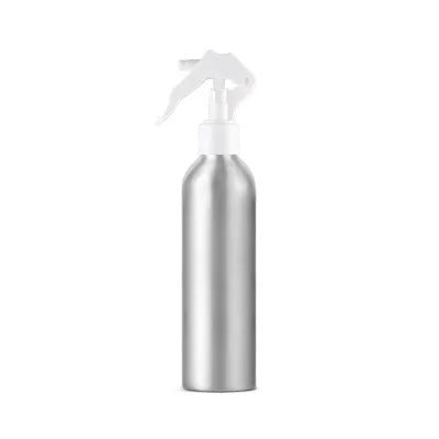 Eco Friendly Silver Color 30ml-250ml Aluminum Bottle with White Plastic Trigger Sprayer
