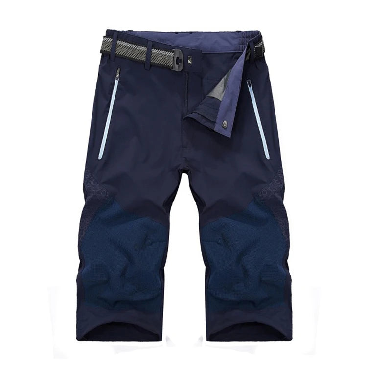 Men's Cargo Shorts 3/4 Below Knee Quick Dry Capri Pants With Zipper Pockets Lightweight Breathable Shorts
