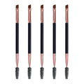 Yihuale Double Head 5pcs Eyebrow Brush and Angled Brow Brush Eyelash Brush for Eye Makeup