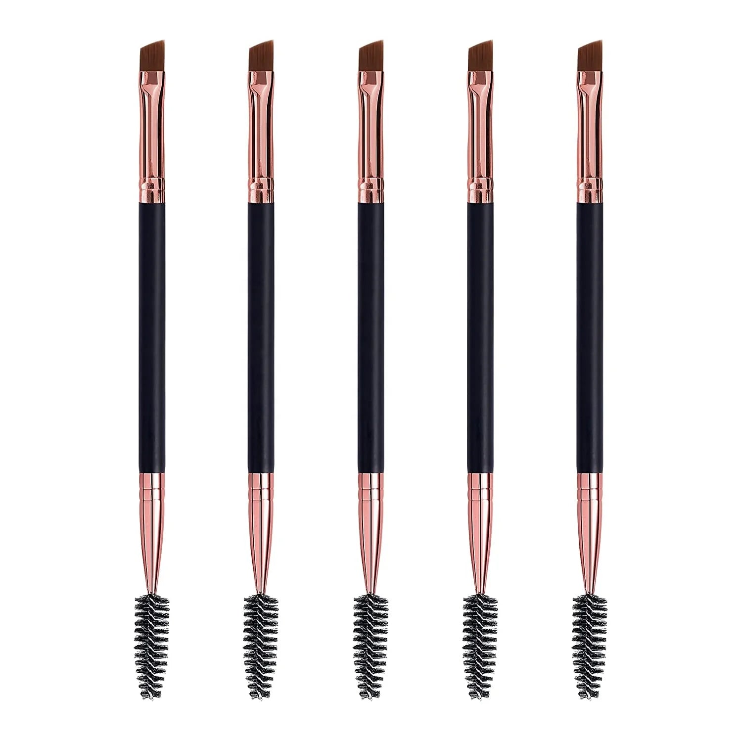 Yihuale Double Head 5pcs Eyebrow Brush and Angled Brow Brush Eyelash Brush for Eye Makeup