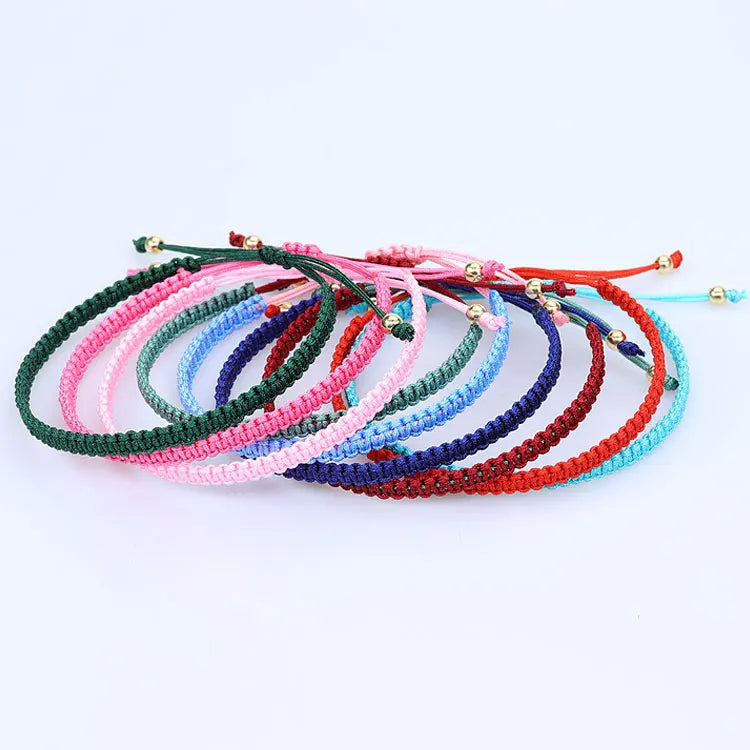 SC Wholesale Waxed Waterproof Beach Surfer Bracelets Men Women Handmade Multi Color Adjustable Friendship Bracelet for Girls