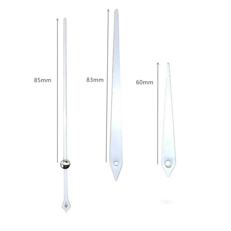 0.33MM Thicker DIY White Short Metal Aluminum Hands Parts Arrow for Wall Clock