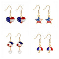 2026 Independence Day 250th Anniversary Jewelry Decoration American Flag Earrings Butterfly Star Pendant Ear Hook