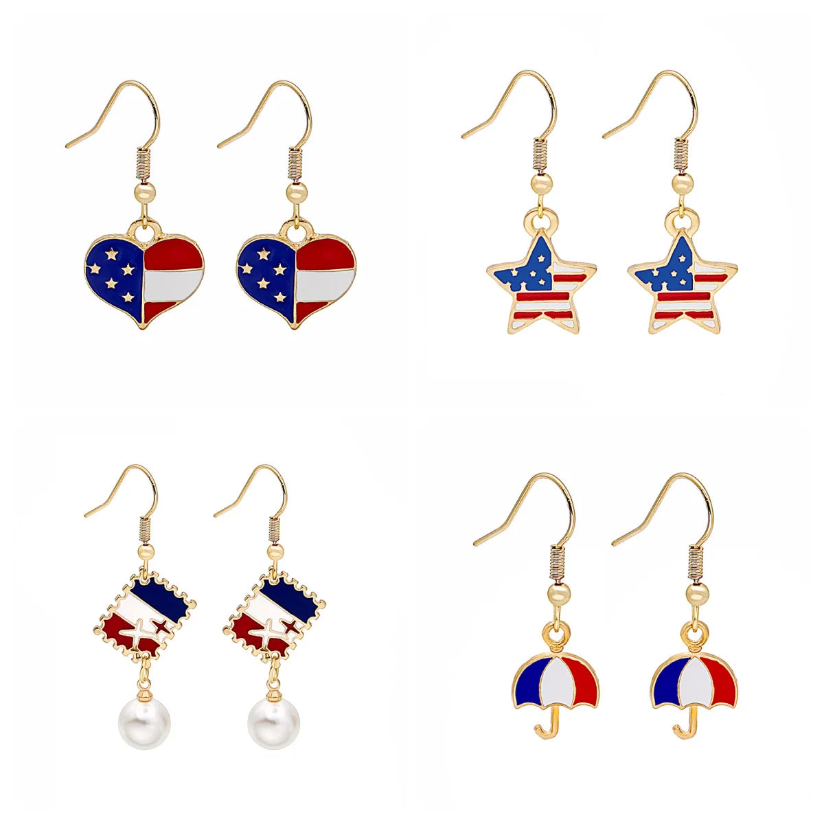 2026 Independence Day 250th Anniversary Jewelry Decoration American Flag Earrings Butterfly Star Pendant Ear Hook