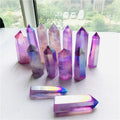 Wholesale Polished Natural Quartz Crystal Tower Aura Purple clear Quartz Crystal Point for Healing
