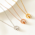 Fashionable exquisite luxurious non fading waterproof sweat proof inlaid zirconia Roman numeral necklace for women