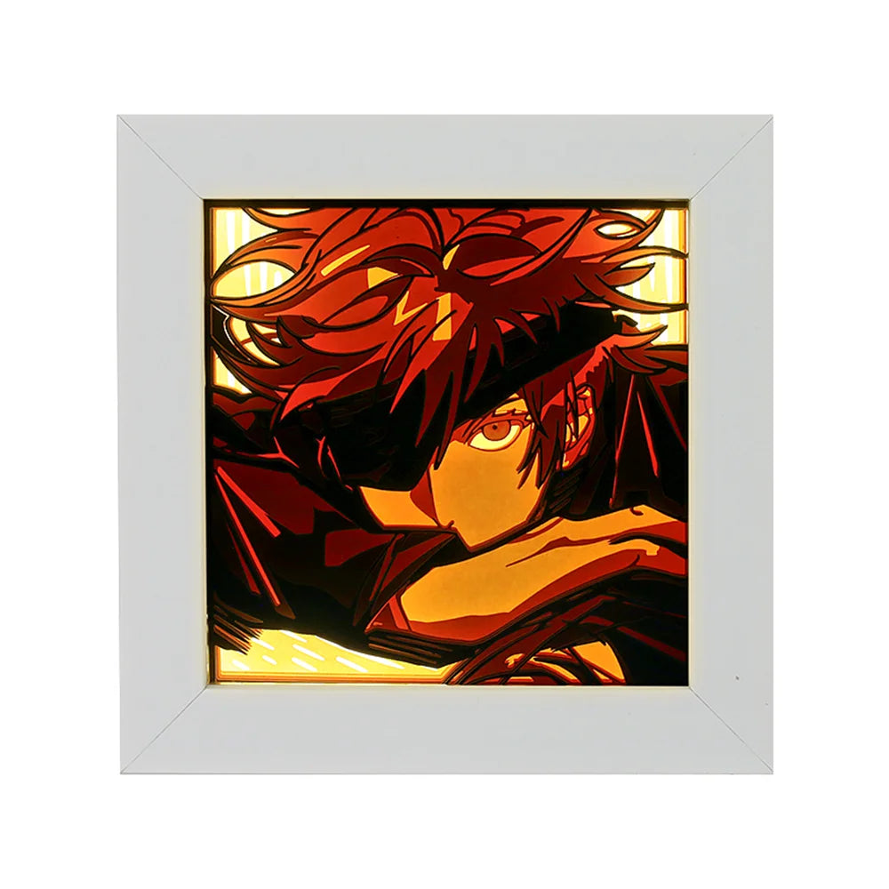 Japanese Manga Gojo Satoru Anime Figure Paper Cut Light Box Gift Items 3D Night Light Desk Anime Lamp Home Decor Luxury