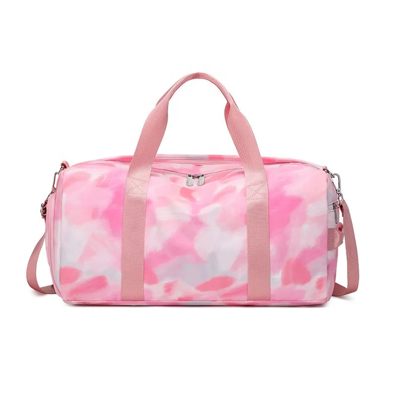 Travel Toiletry Luggage Foldable Overnight Graffiti pink Duffle Bag Custom Gym Bag for Women Travel Bags Weekend