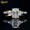 High Quality Pass Diamond Tester Certified 10k Yellow Gold Moissanite Wedding Engagement Rings for Women
