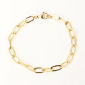 Tarnish Free Dainty Jewelry Gold Plated Stainless Steel Paperclip Chain Bracelet