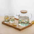 Solhui High Borosilicate Heat-resistant Fresh Little Daisy Printed Glass Summer Water Cup Set