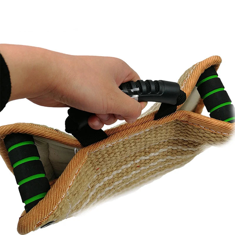 Hot Selling Dog Hemp Bite Pillow with Handle Hemp Triangle Bite Target