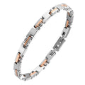 Watchband Link PVD IP Rose Gold Plated 316L Stainless Steel Men Bracelets Bangle Custom logo Stylish Mens Bracelet with Clasp