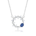 YBO 925 Sterling Silver Pendant for Women Trendy Natural Sapphire Zircon Geometric Fine Jewelry Necklace Rhodium for Weddings
